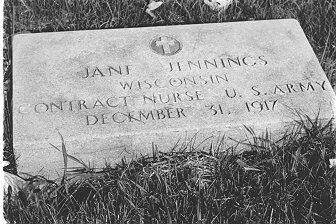 Photo of grave of Jane/t Jennings in Monroe, WS courtesy of Signe Cooper