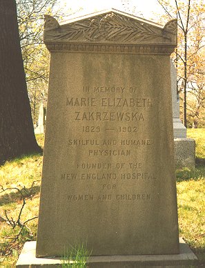 Photo of Marie E. Zakrzewska's grave by Joellen W. Hawkins 